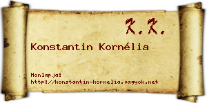 Konstantin Kornélia névjegykártya